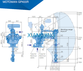 GP400R Toplama ve Yerleştirme İçin Kullanılmış Yaskawa Robot 400kg Yük 3518mm Kol Robotları