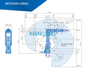 AR900 Ark Kaynakçıları İçin Kullanılmış Yaskawa Robotu 7kg Yük 927mm Kol Kaynak Robotu